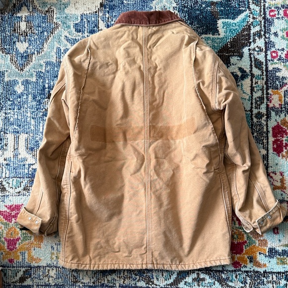 Carhartt Tan Jacket with Brown Corduroy Collar - Picture 3 of 8